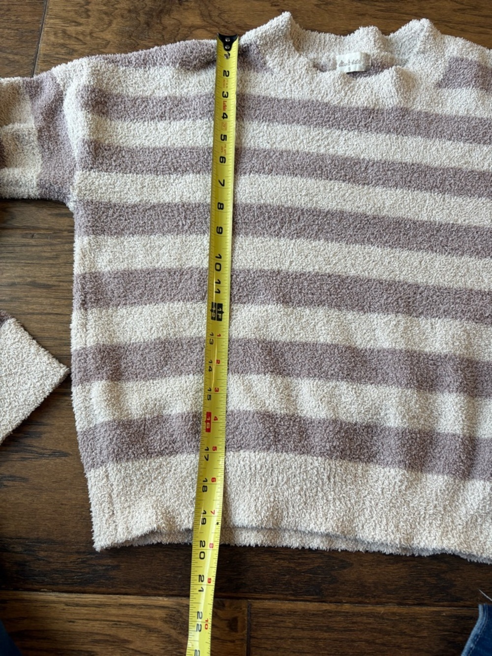 Altar'd State Cream and Taupe Striped Long Sleeve Pullover - Picture 6 of 7